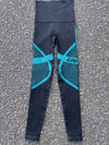 Sample High Waist 7/8 Seamless Tights - Black/Green