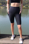 High Waist Long Shorts - Black - RunFaster