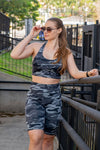 High Waist Long Shorts - Camo - RunFaster