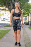 High Waist Long Shorts - Camo - RunFaster