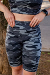 High Waist Long Shorts - Camo - RunFaster