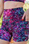 High Waist Mid Shorts - Starry Nights - RunFaster