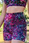 Seconds - High Waist Mid Shorts - Starry Nights - RunFaster