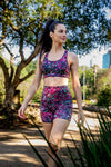 Seconds - High Waist Mid Shorts - Starry Nights - RunFaster