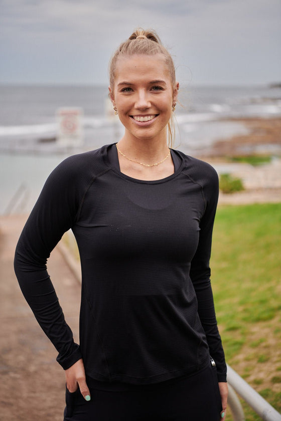 Sprinter Long Sleeve - Black - RunFaster