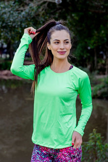  Sprinter Long Sleeve - Fluro Green - RunFaster